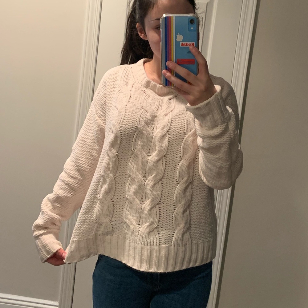 Beige knit sweater from American Eagle